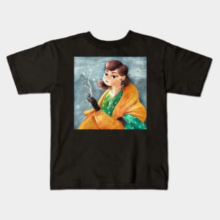 Smoking girl Kids T-Shirt